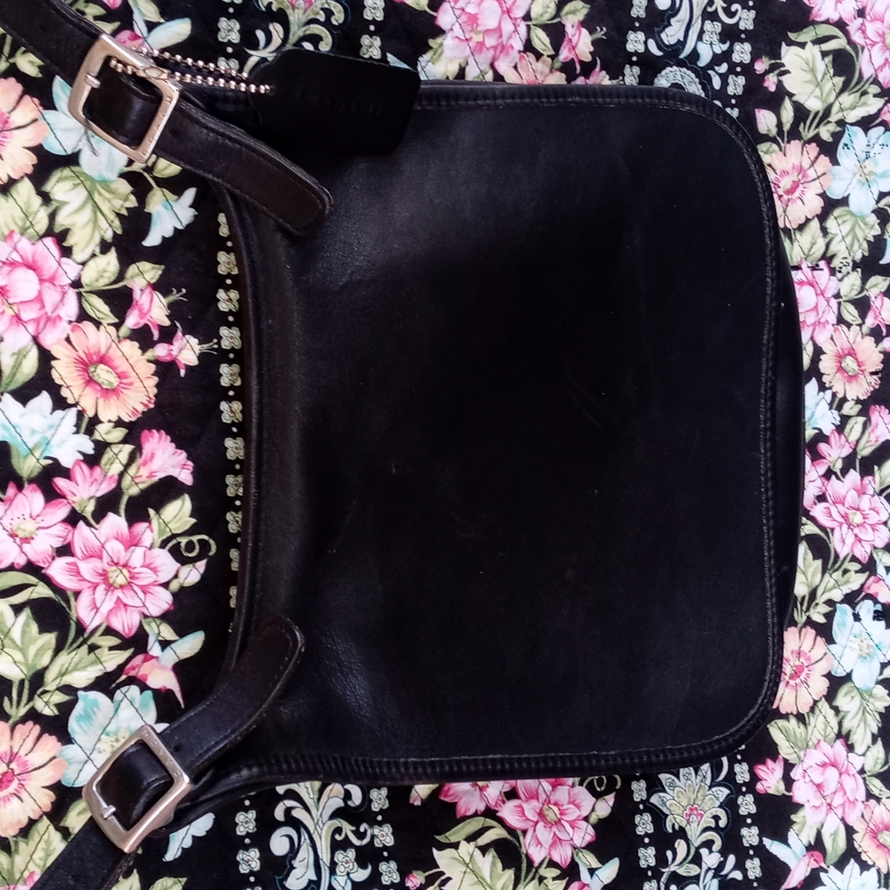 COACH VINTAGE ANDREA SLIM BLACK LEATHER HOBO
